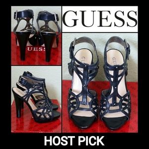 Very comfortable GUESS laser-cut designs heels